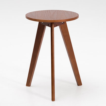 简域实木茶几圆形小桌子简约沙发边几客厅角几卧室小圆桌北欧边桌