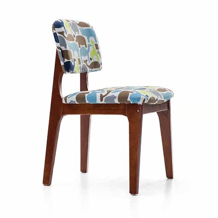 简域实木椅子简约现代靠背椅家用餐桌椅北欧餐椅布艺梳妆椅书房椅