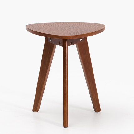 简域实木茶几圆形小桌子简约沙发边几客厅角几卧室小圆桌北欧边桌