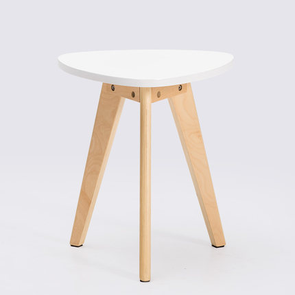 简域实木茶几圆形小桌子简约沙发边几客厅角几卧室小圆桌北欧边桌