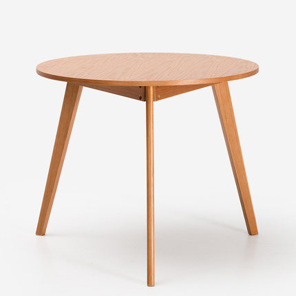 简域现代小户型餐桌白色实木餐桌简约餐台实木圆桌圆餐桌田园饭桌