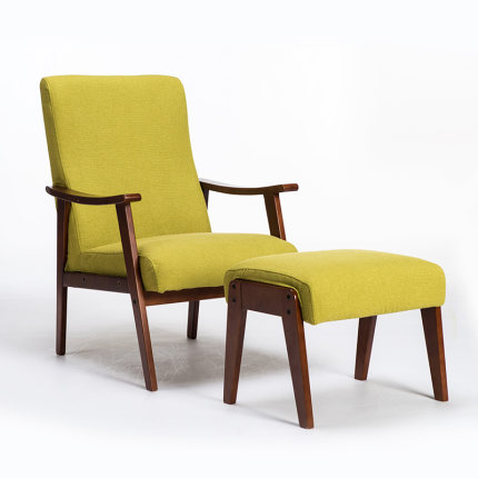 简域实木餐椅布艺沙发单人小户型沙发简约时尚北欧休闲椅沙发椅子