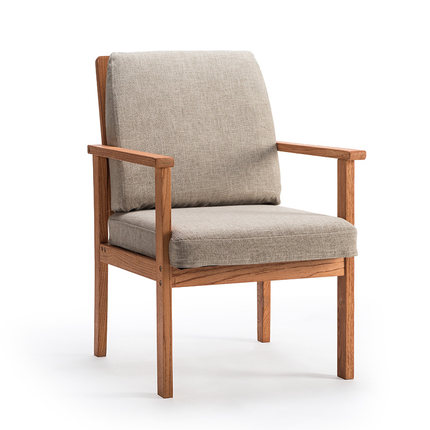 简域北欧实木餐椅美式休闲扶手咖啡厅桌椅书桌椅靠背椅电脑椅椅子