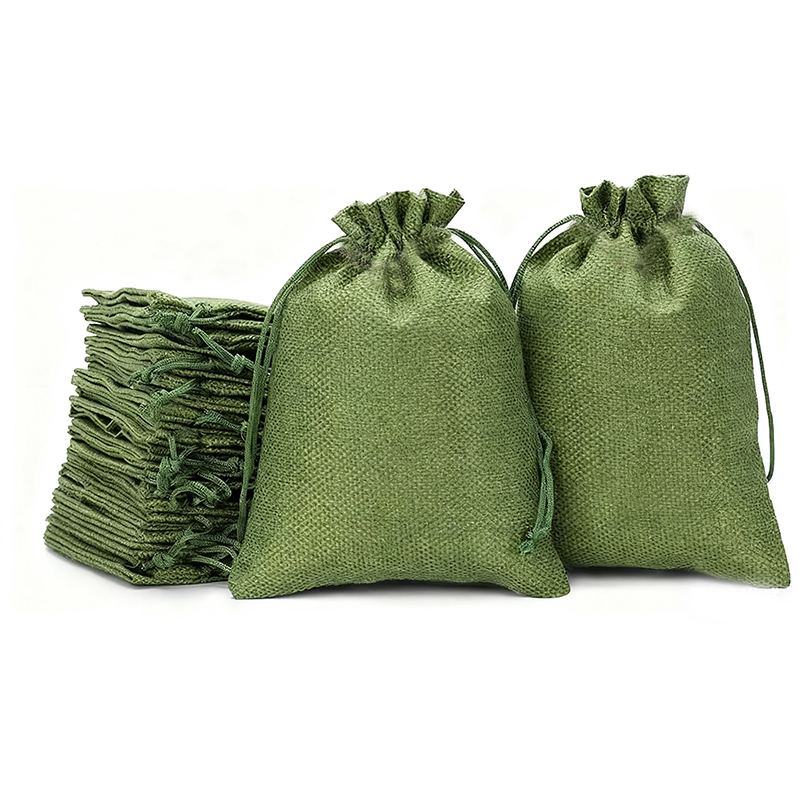 亚麻束口礼品袋麻布抽绳收纳袋包装袋 防漏粉末咖啡渣中药材香包