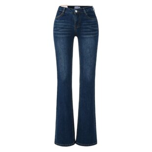 自带丰胯垫低腰微喇牛仔裤女春秋款百搭显腿长喇叭裤拖地长裤子潮