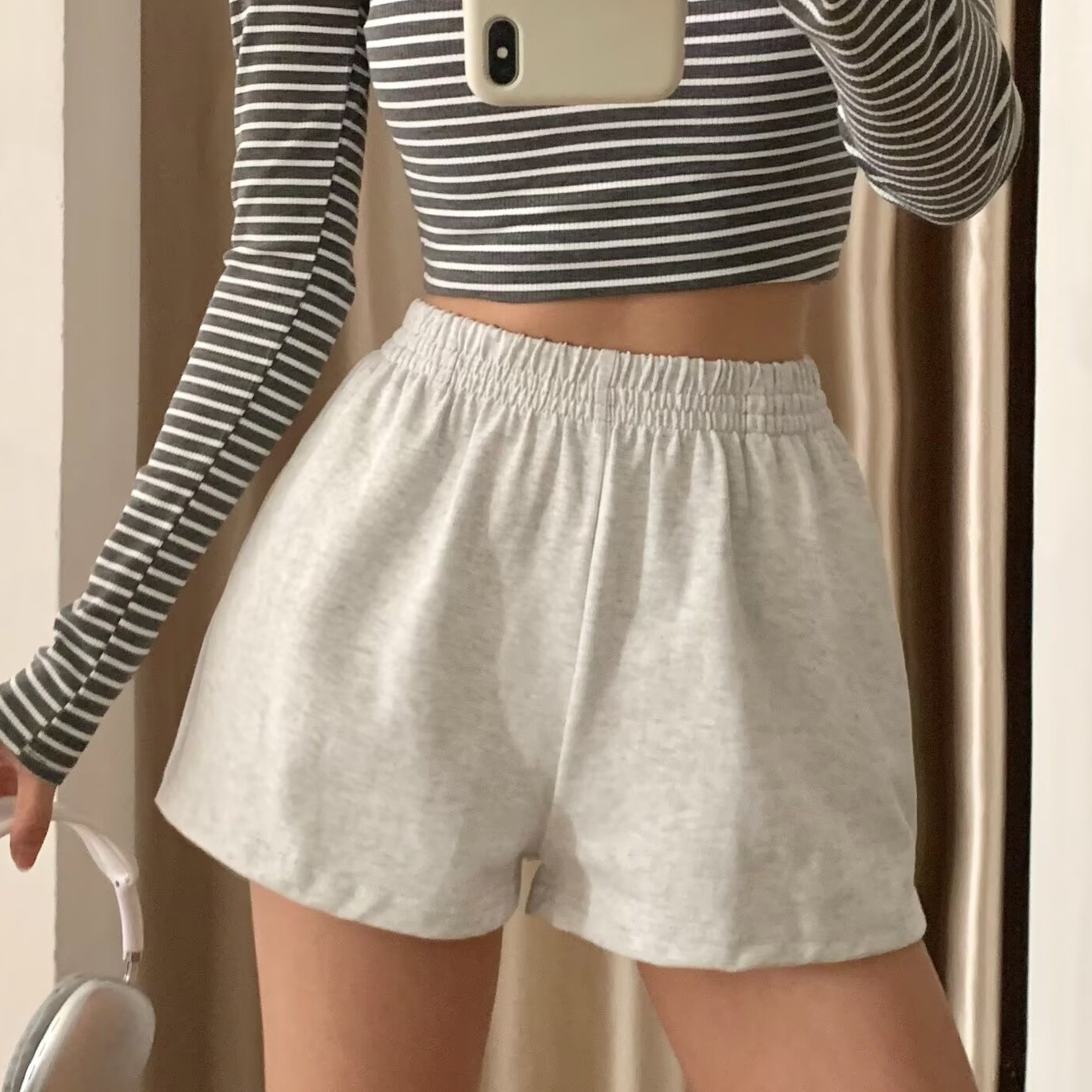 阔腿短裤高腰卫裤热裤