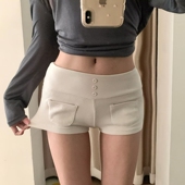 百搭显瘦居家休闲直筒热裤 美式 女2026夏季 前口袋纽扣低腰短裤 修身