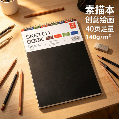 A4线圈螺旋加厚素描本速写本画画