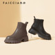 新款 特价 色非黑色骑士靴女季 短筒靴英伦风百搭后拉链纯色短靴D606