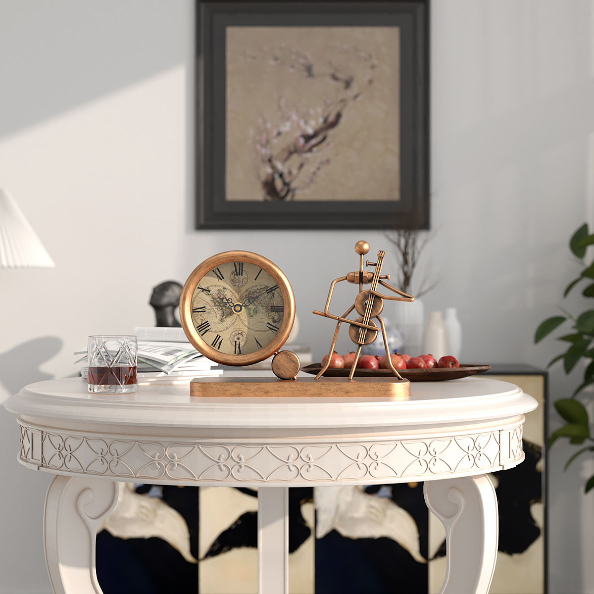 北欧侘寂风创意时钟摆件套装