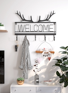 挂衣架壁挂墙上进门口入户轻奢挂衣钩玄关衣帽墙壁式衣服连排挂钩