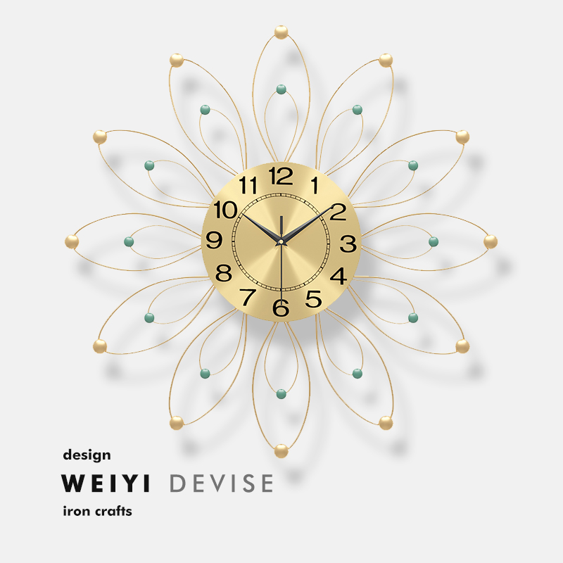 挂钟客厅轻奢艺术静音铁艺北欧
