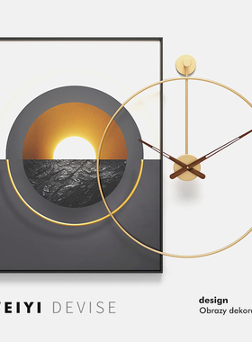 网红轻奢挂钟客厅时钟现代高档家用2021装饰画创意时钟表组合餐厅