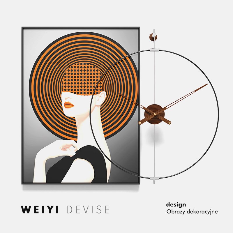 伟艺金属时尚简约挂钟挂画