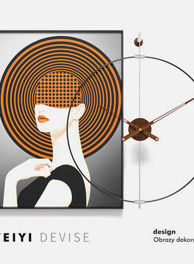 现代新中式餐厅装饰钟简约饭厅墙面创意挂钟组合壁画客厅时尚挂画