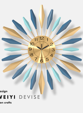 创意轻奢客厅挂钟现代简约大气钟表家用时尚表挂墙时钟装饰免打孔