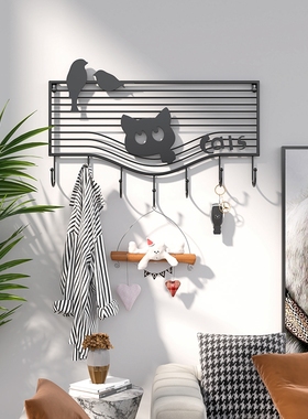 创意免打孔玄关挂钩进门墙上收纳粘钩轻奢入户门后衣帽钩挂衣服架