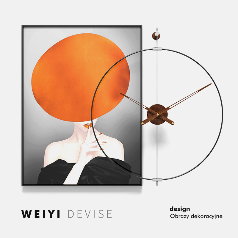 钟表画北欧简约抽象组合餐厅挂钟