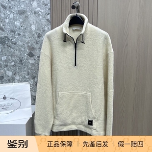 we11done羊羔毛半拉链卫衣夹克经典款翻领套头上衣时尚百搭休闲