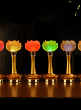 插电荷花灯礼佛观音水琉璃