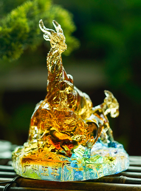 琉璃广州五羊桌面装饰摆件