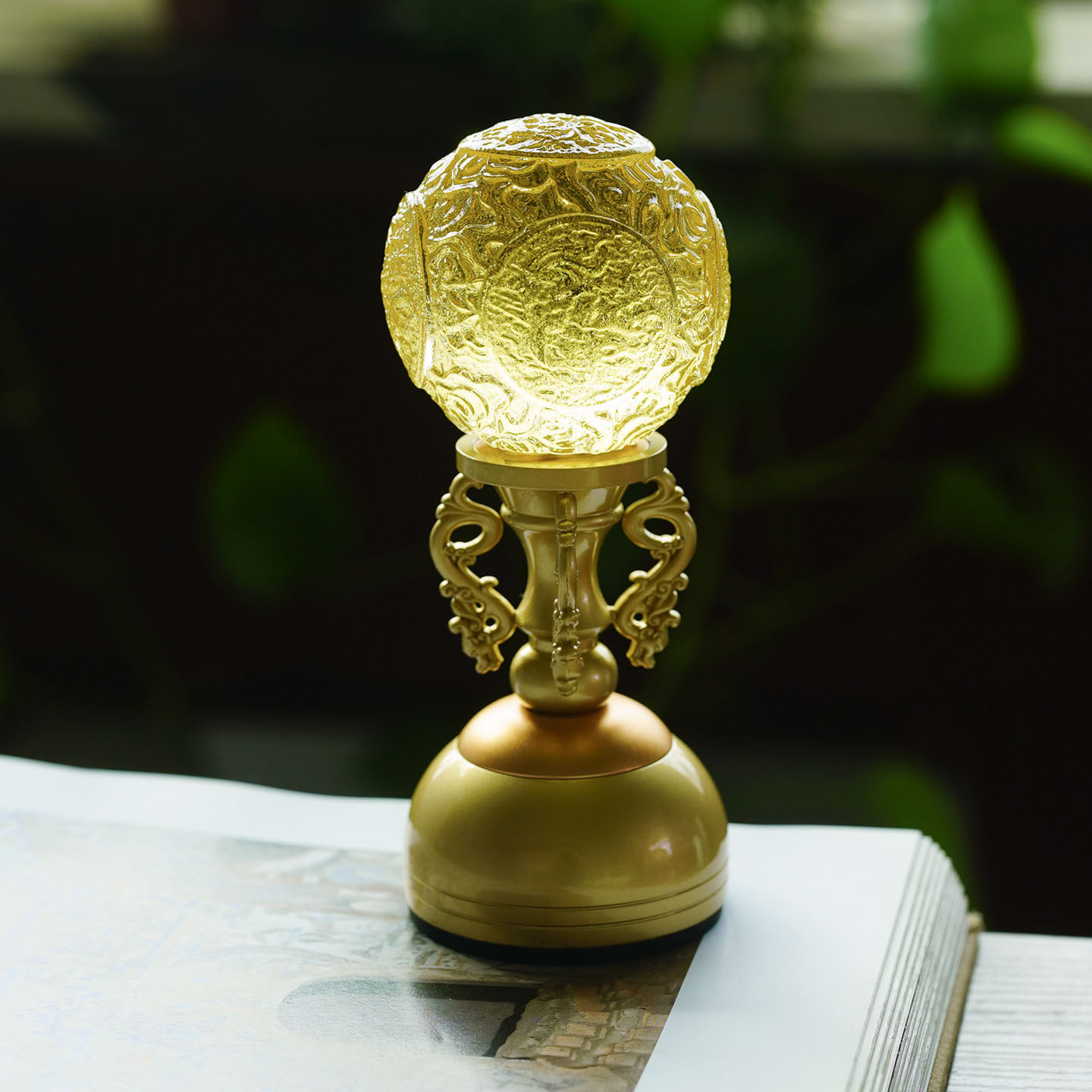 2026新款琉璃龙纹祥云财神长明灯吉祥物摆件装饰氛围灯小夜灯供灯