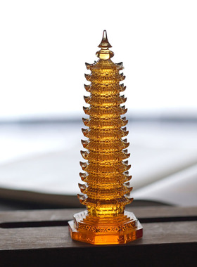 珍悦古法琉璃十三层文昌塔摆件