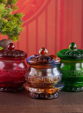 古法琉璃六字大明咒圣水杯