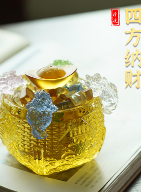 珍悦四方金蝉五谷丰登聚宝袋摆件