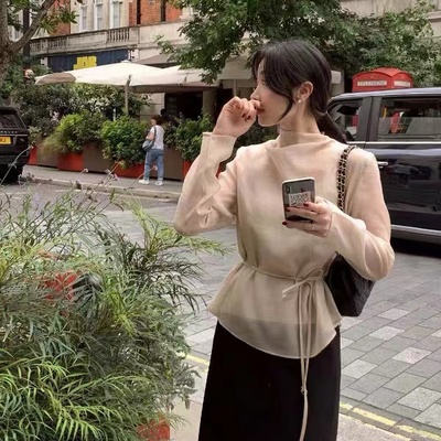 nymph纯色吊带背心罩衫两件套