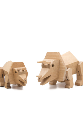 原木恐龙摆件生日礼物玩具