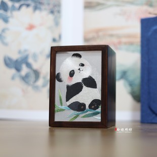 苏绣笔筒手工双面绣书房摆件刺绣工艺品摆件中国风苏州特色伴手礼