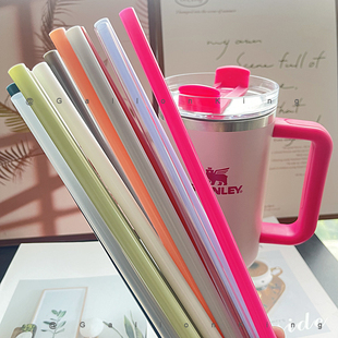 适用于Stanley吸管杯40oz大口径10mm少女心彩色可循环塑料吸管