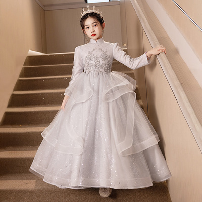 女童化纤类混纺礼服公主女