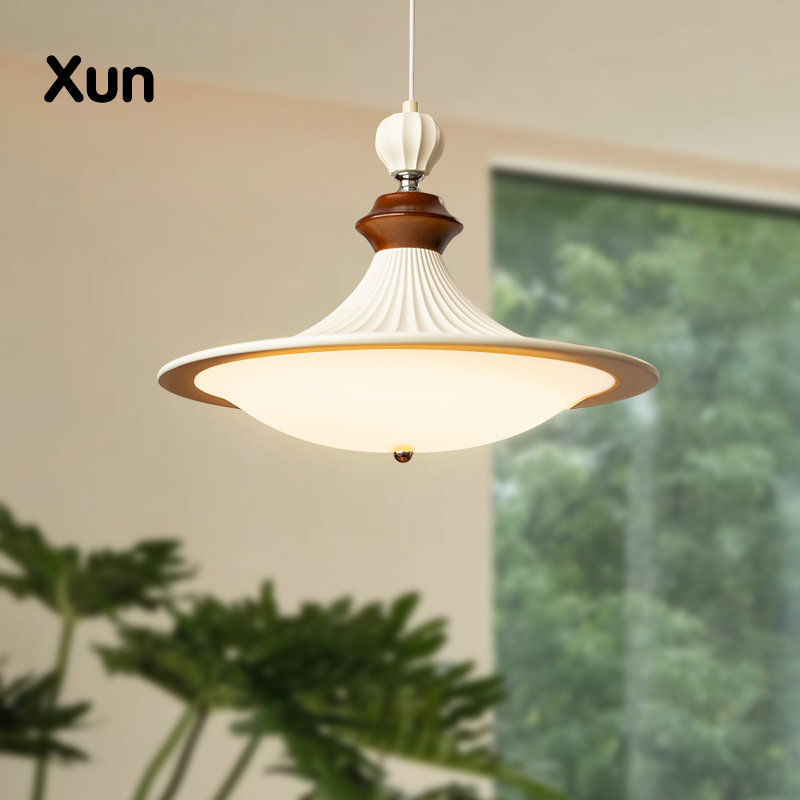 摆厅 饭灯法高式古风餐灯级感中奶油古裙吧桌97584台灯吊设师计覆