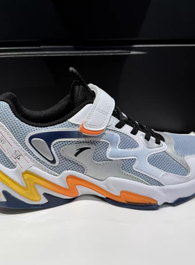 安踏儿童厚网面跑鞋魔术贴橡胶底耐磨防滑39码