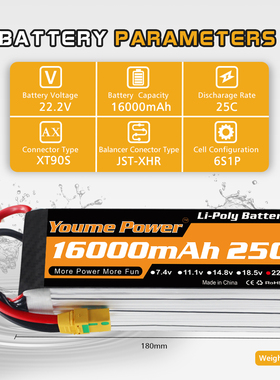 大容量农业植保无人机电池16000mah2s3s4s5s6s7s8s遥控飞机高倍率