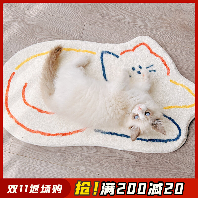 猫咪睡垫夏季睡觉用家用地垫宠物睡垫软不沾毛可机洗狗窝睡毯垫子