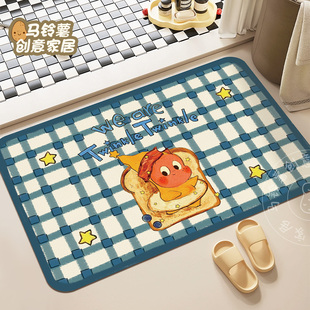 可爱星星人浴室吸水地垫卫生间厕所门口防滑脚垫子软硅藻泥地毯