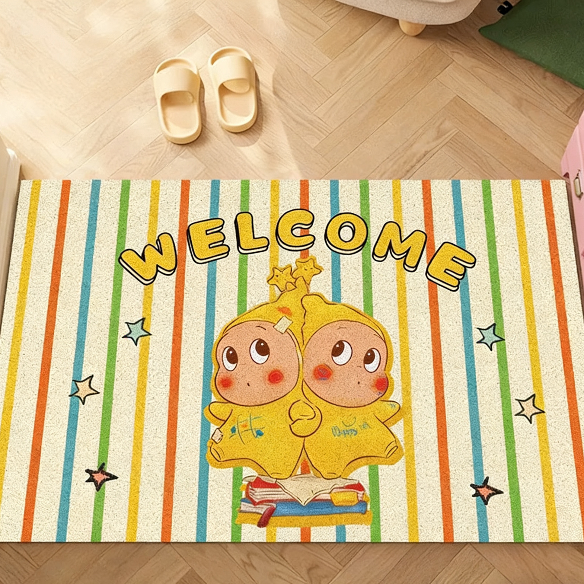 2025新款星星人入户地垫刮泥蹭土防滑丝圈脚垫子家用门口换鞋地毯,居家布艺,入户地垫,淘宝优惠券,粉丝福利购,淘宝优惠卷