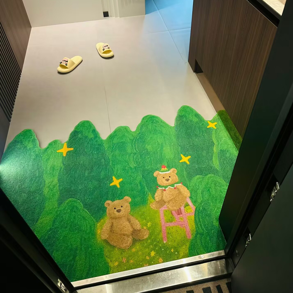 马铃薯绿色森林丝圈防滑地毯