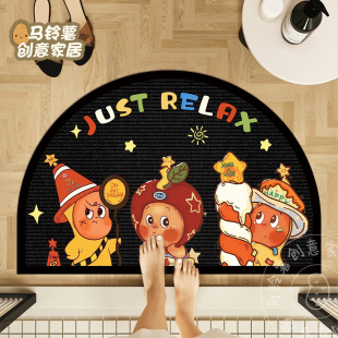 半圆星星人浴室地垫卡通硅藻泥吸水脚垫子速干防滑卫生间门口地毯