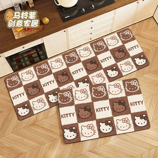 kitty猫厨房地垫吸油吸水硅藻泥脚垫子耐脏可擦免洗长条地毯防滑