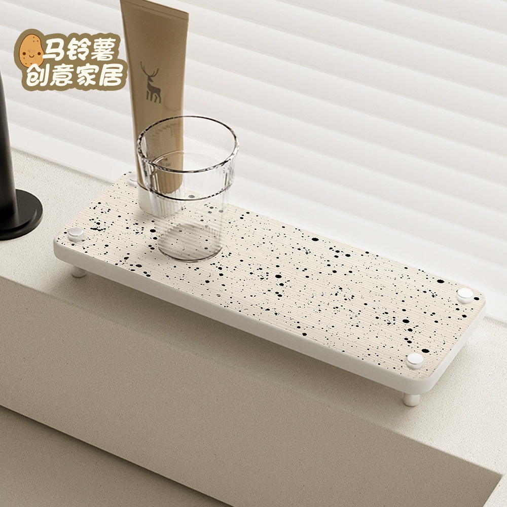 硬硅藻泥洗手池台面吸水置物架