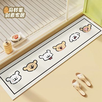 线条小狗速干防滑硅藻泥门槛地垫
