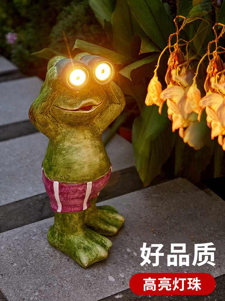 태양 동물 램프 안뜰 야외 램프 발코니 정원 장식 배열 귀여운 수지 고양이 크리 에이 티브 장식품