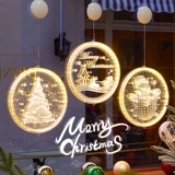 Новогодние украшения магазин торговый центр тема макет сцены прозрачная присоска лампа стеклянное окно новогоднее украшение кулон