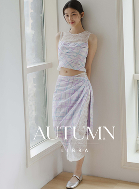 AUTUMN LIBRA|蓝紫色格纹套装