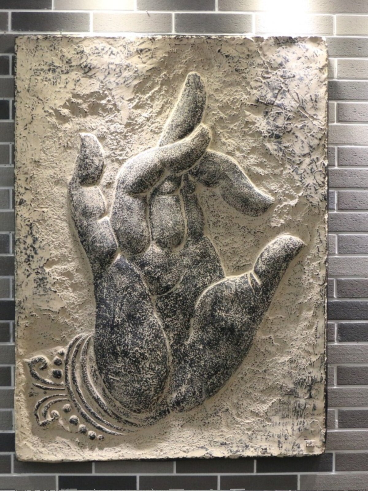 中式浮雕挂件仿古禅意招财佛手玄关墙饰家居装饰品壁饰拈花微笑i.