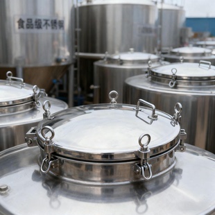 304不锈钢法兰不锈钢密封盖压力人孔密封吊环快开封头配件